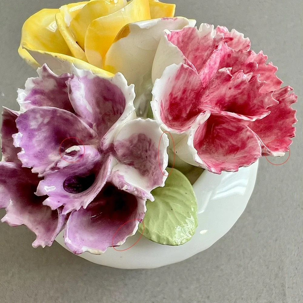 Vintage Sandford Handcrafted Fine Bone China Miniature Rose Floral Bouquet - Picture 6 of 9